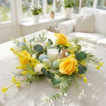 Prodotto Ghirlanda di fiori artificiali Ghirlanda di fiori artificiali giallo bianco 42 cm