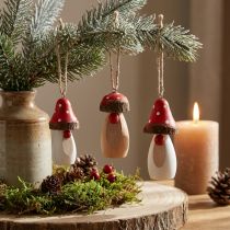 Prodotto Funghi da appendere in legno bianco, marrone assortiti 6,5/8 cm 8 pz