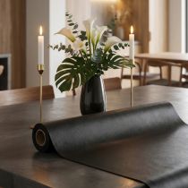 Prodotto Tessuto decorativo in finta pelle nera pelle nera 33 cm×1,35 m