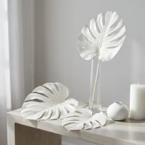 Prodotto Foglie di monstera sbiancate decorative per finestra H40cm 5 pezzi