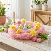 Prodotto Erba di sisal per l'artigianato, materiale artigianale materiale naturale rosa 300 g