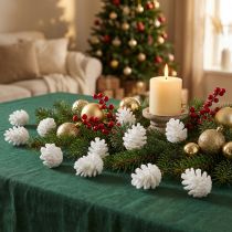 Prodotto Coni decorativi glitter bianchi decorazione sparsa decorazione da appendere 3,5 cm 45 pezzi