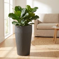 Prodotto Vaso da terra in plastica antracite Ø28cm H46,5cm