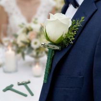 Prodotto Spilla nuziale verde, argento 2,6 cm x 5 cm 50 pz