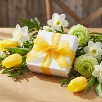 Prodotto Nastro in organza nastro regalo nastro giallo cimosa 25mm 50m