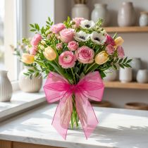 Prodotto Nastro in organza nastro regalo nastro rosa cimosa 25mm 50m