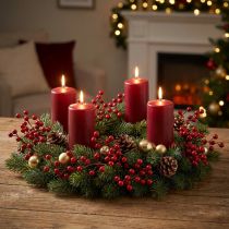 Prodotto Ramo di bacca decorazione artificiale di rami di bacche rosse L50cm 2 pezzi