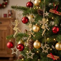Prodotto Angelo con stelle Addobbi natalizie Colore oro A28 cm 3pz