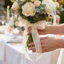 Prodotto Nastro in organza con cimosa 2,5cm 50m panna