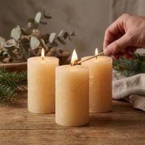 Prodotto Candele Candele a colonna colorate chiare albicocca 60×100mm 4 pezzi