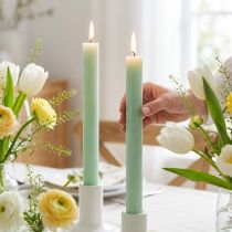 Prodotto Candele coniche tinta unita verde chiaro 34 mm x 300 mm 4 pezzi
