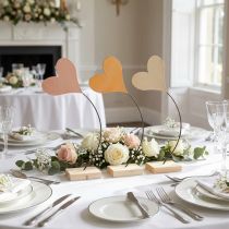 Prodotto Decorazione da tavola cuori matrimonio, decorazione cuore in metallo arancione/giallo H40cm 3pz