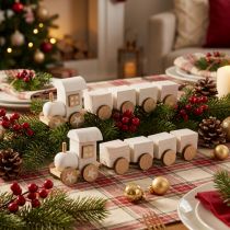 Prodotto Trenino in legno deco Trenino di Natale bianco L20cm H6cm 2pz