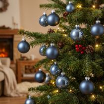 Prodotto Palle di Natale vetro blu sfera di vetro opaco/lucido Ø4cm 60 pezzi