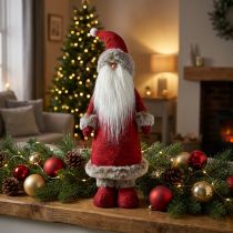 Prodotto Decorazione Babbo Natale in piedi Decorazione figura Babbo Natale Rosso H41cm