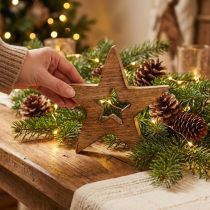 Prodotto Stella in legno decorazione in legno fiammato Stella di Natale in piedi 15cm