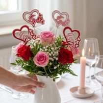 Prodotto Tappo decorativo per fiori “Love” San Valentino 25,5 cm 16 pz