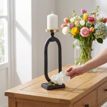 Prodotto Candeliere in ghisa decorativa in oro nero Ø10,5 cm 46 cm