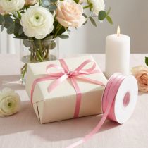 Prodotto Nastro regalo in raso rosa, nastro decorativo 6 mm × 50 m