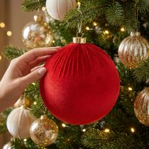 Prodotto Grande pallina di Natale rossa da appendere, 15 cm, 3 pezzi