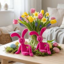 Prodotto Coniglio decorativo seduto come elemento decorativo primaverile per soggiorno o ufficio, 22 cm, 2 pezzi