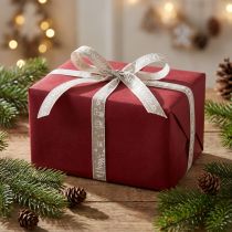 Prodotto Nastro natalizio Nastro natalizio Merry Christmas Beige 15mm 20m