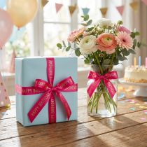 Prodotto Nastro regalo di buon compleanno con scritta festiva per decorare i regali di compleanno, 18 m