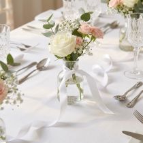 Prodotto Nastro decorativo in taffetà, bianco, largo 10 mm, lungo 50 m