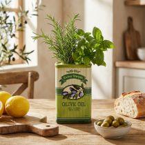 Prodotto Vaso per olio d'oliva, in ceramica, ideale per la decorazione della cucina e della tavola mediterranea, 18 cm