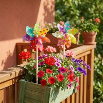 Prodotto Girandola Mulino A Vento Colorato Fiori Punti Balcone Ø15cm 2pz
