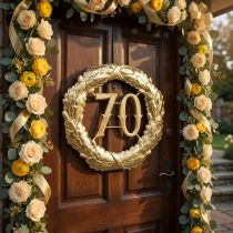 Prodotto Anniversario numero 70 in oro Ø40cm