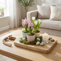 Prodotto Vassoio decorativo in vero legno con manico vassoio in legno L38cm