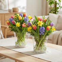 Prodotto Vaso da fiori in vetro trasparente conico Ø12cm H12,5cm 2 pezzi