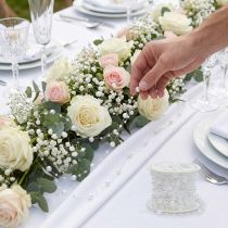 Prodotto Nastro di perle bianco 6mm 15m