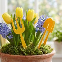 Prodotto Attrezzo da giardino in feltro giallo, pala e rastrello da giardino 6pz