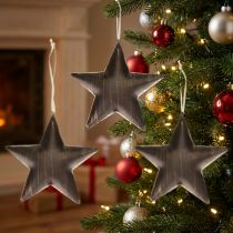 Prodotto Decorazione per albero di Natale decorazione stella metallo nero oro Ø15cm 3 pz