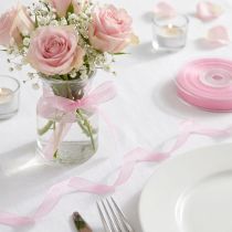 Prodotto Nastro in organza, nastro regalo, nastro rosa, cimosa, 6 mm, 50 m