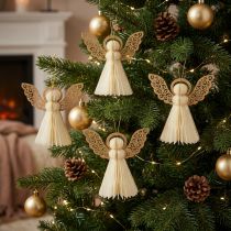 Prodotto Angelo di Natale Carta nido d'ape Bianco e oro A12cm 4pz