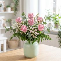Prodotto Rose artificiali rose di cera rosa rose decorative cera Ø6cm 18 pz