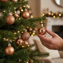 Prodotto Mini palline per albero di Natale in bronzo infrangibile Ø3cm H3,5cm 14 pezzi