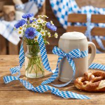 Prodotto Nastro decorativo blu-bianco 15mm 20m