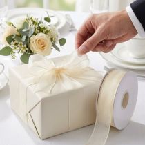 Prodotto Nastro di chiffon nastro di organza nastro decorativo di organza crema 25mm 20m