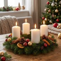 Prodotto Candele a colonna bianche Candele dell'Avvento candele piccole 70/50mm 24 pz
