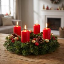Prodotto Candele a colonna rosse Candele dell'Avvento candele rosse 70/50mm 24 pz