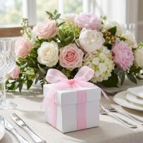 Prodotto Nastro regalo in organza, nastro rosa, cimosa 15 mm 50 m