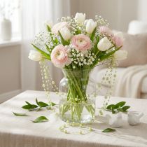 Prodotto Nastro decorativo con perle verde chiaro 6mm 15m