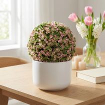 Prodotto Palla decorativa palla di fiori artificiali rosa verde Ø18 cm 1 pz