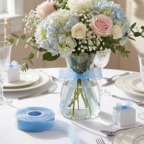 Prodotto Nastro in organza nastro regalo nastro azzurro cimosa blu 15mm 50m
