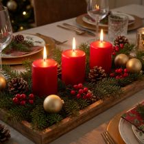 Prodotto Candele a colonna candele rosse H70mm Ø50mm 12 pz