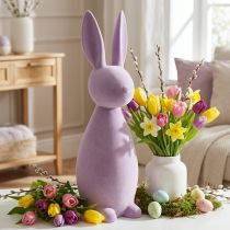 Prodotto Coniglietto pasquale decorativo, lilla viola floccato, altezza 69 cm